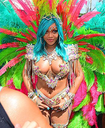 Rihanna looking sexy at carnival in Barbados