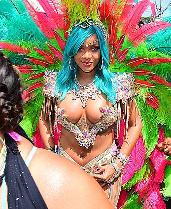 Rihanna looking sexy at carnival in Barbados