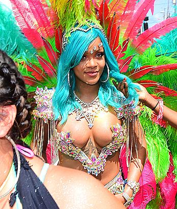 Rihanna looking sexy at carnival in Barbados