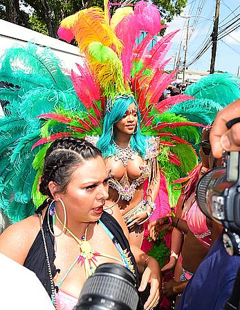 Rihanna looking sexy at carnival in Barbados