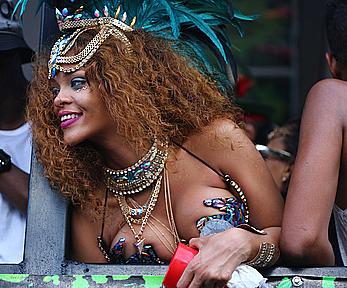 Rihanna sexy at Kadooment Day in Barbados