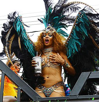 Rihanna sexy at Kadooment Day in Barbados