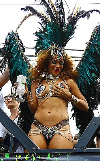 Rihanna sexy at Kadooment Day in Barbados