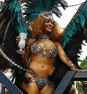 Rihanna sexy at Kadooment Day in Barbados