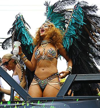 Rihanna sexy at Kadooment Day in Barbados