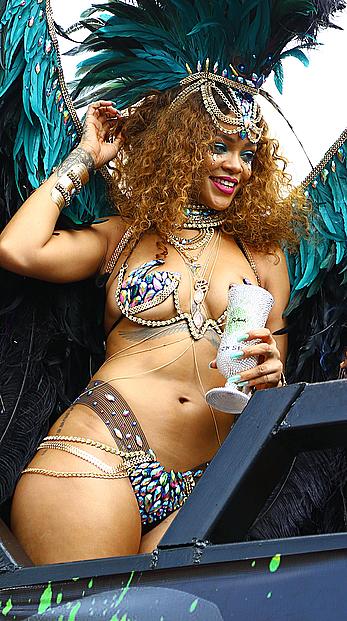 Rihanna sexy at Kadooment Day in Barbados