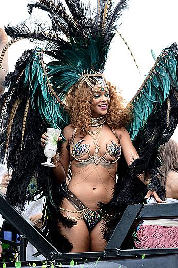 Rihanna sexy at Kadooment Day in Barbados