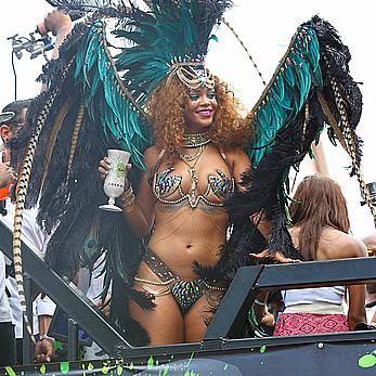 Rihanna sexy at Kadooment Day in Barbados