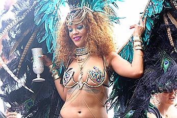 Rihanna sexy at Kadooment Day in Barbados