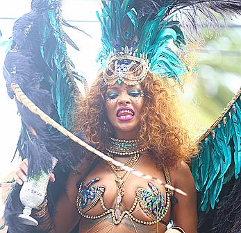 Rihanna sexy at Kadooment Day in Barbados