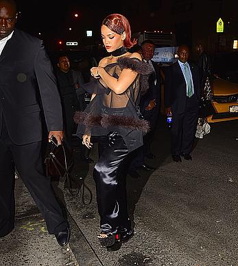 Rihanna wardrobe malfunction at the MET Gala After-Party