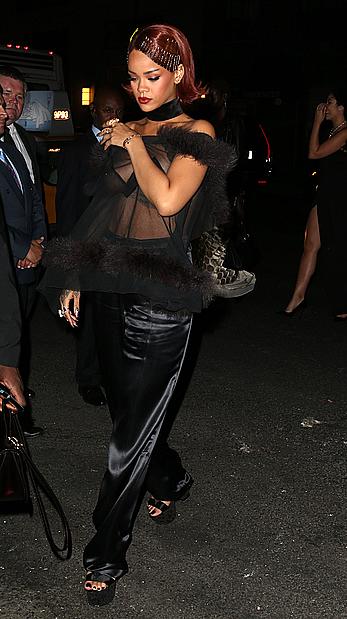 Rihanna wardrobe malfunction at the MET Gala After-Party