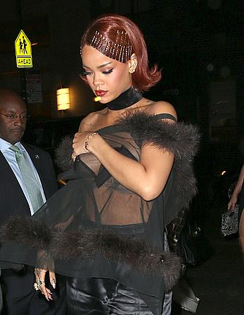 Rihanna wardrobe malfunction at the MET Gala After-Party