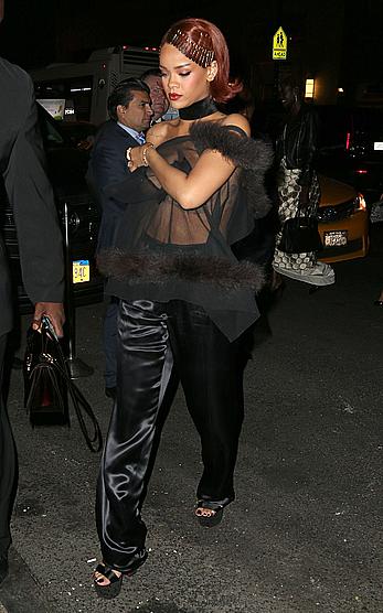 Rihanna wardrobe malfunction at the MET Gala After-Party