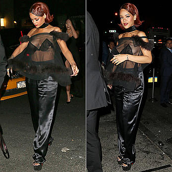 Rihanna wardrobe malfunction at the MET Gala After-Party