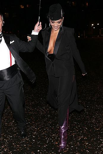 Rita Ora cleavage at The GQ Men Of The Year Awards in London