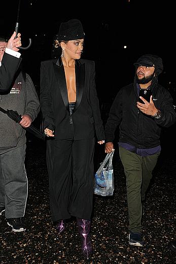 Rita Ora cleavage at The GQ Men Of The Year Awards in London