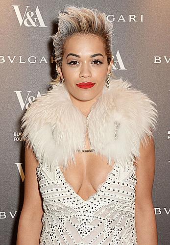 Rita Ora slight cleavage at The Glamour Of Italian Fashion Private Dinner in London