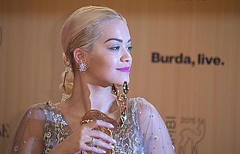 Rita Ora see through to nipples at Bambi Awards