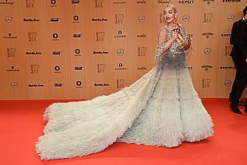 Rita Ora see through to nipples at Bambi Awards