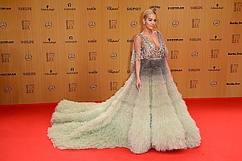 Rita Ora see through to nipples at Bambi Awards