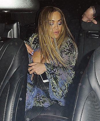 Rita Ora tit slip leaving X Factor studios in London