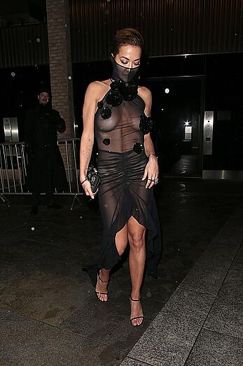 Rita Ora see through at British Vogue's 2023 Forces For Change Party in London