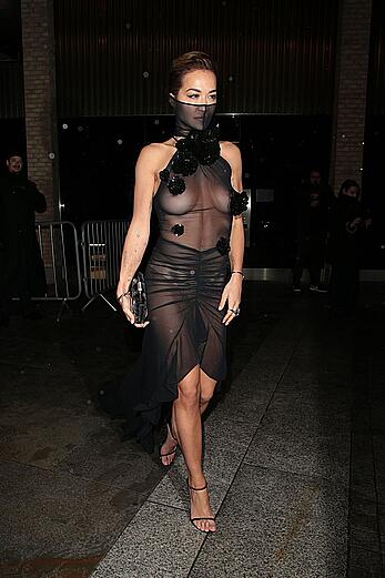 Rita Ora see through at British Vogue's 2023 Forces For Change Party in London