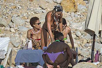 Rita Ora topless with friends on holiday in Ibiza