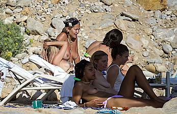 Rita Ora topless with friends on holiday in Ibiza