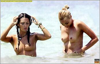 Rosy Dilettuso and Mary Carbone nude on a beach