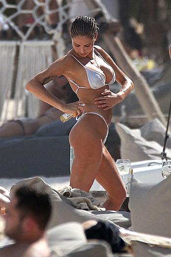 Sahara Ray boob slip on a beach in Tulum paparazzi pics