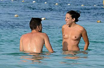 Samira Salome caught topless with soccer player in Ibiza