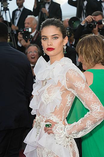 Sara Sampaio in see through dress at Cannes Film Festival