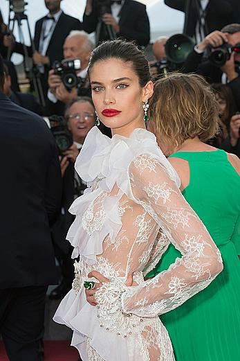 Sara Sampaio in see through dress at Cannes Film Festival