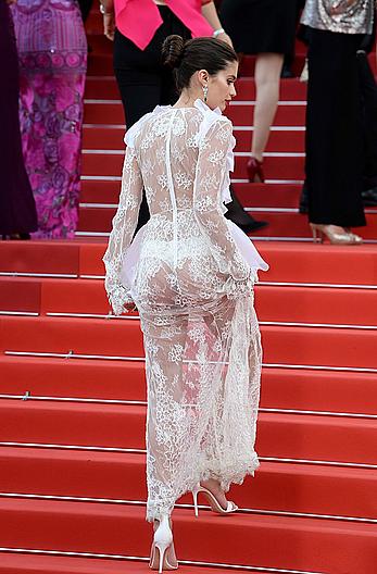 Sara Sampaio in see through dress at Cannes Film Festival