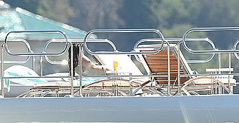 Sara Sampaio tanning topless on a yacht in St. Tropez