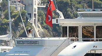 Sara Sampaio tanning topless on a yacht in St. Tropez