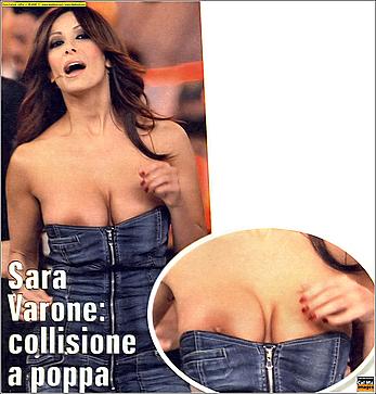 Italian Sara Varone boob slip paparazzi photos