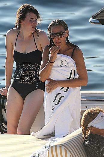 Sarah Jessica Parker in a swimsuit on a beach & yacht in Ibiza