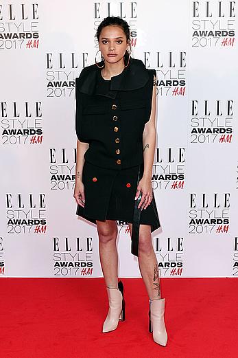 Sasha Lane sideboob at Elle Style Awards in London