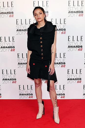 Sasha Lane sideboob at Elle Style Awards in London