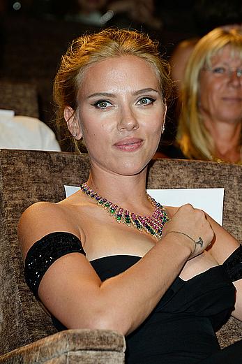 Scarlett Johansson deep sexy cleavage at Under The Skin Premiere at the 70th Venice Film Festival