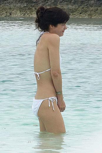 Selma Blair in white bikini in Cancun