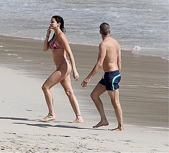 Stephanie Seymour wearing a bikini in St. Barts