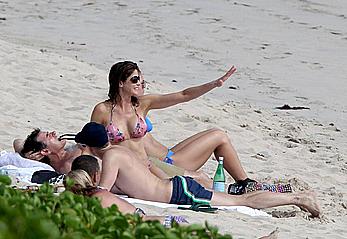 Stephanie Seymour wearing a bikini in St. Barts