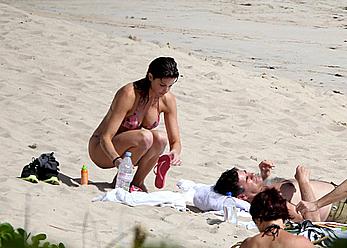 Stephanie Seymour wearing a bikini in St. Barts