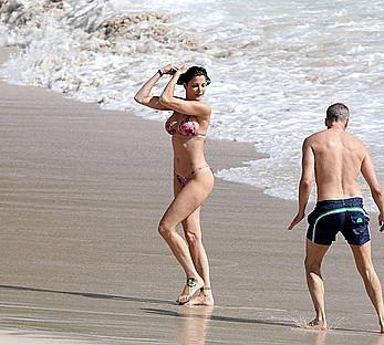 Stephanie Seymour wearing a bikini in St. Barts