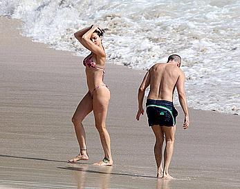 Stephanie Seymour wearing a bikini in St. Barts