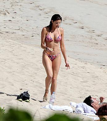 Stephanie Seymour wearing a bikini in St. Barts